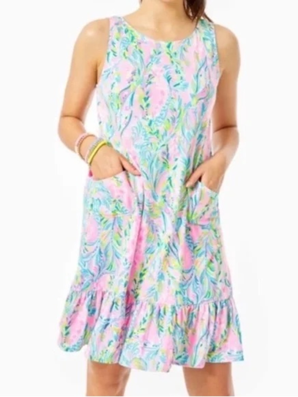 EUC Lilly Pulitzer Kristen Flounce Dress size Large